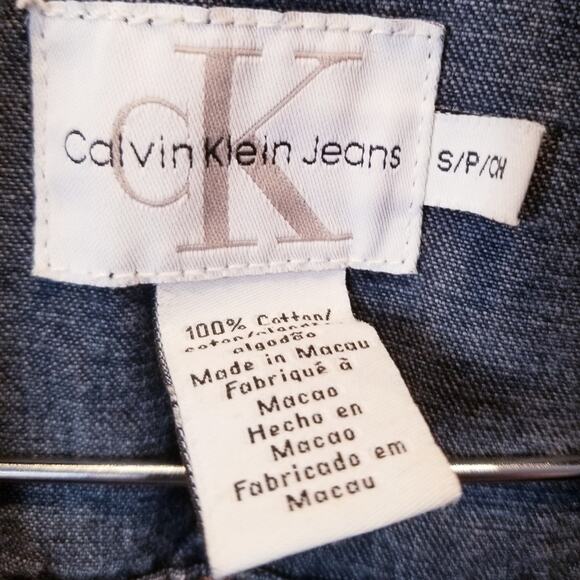 Calvin Klein Denim Vest Painted Comfortable Sleeveless Breathable Women's Size S - Picture 3 of 15